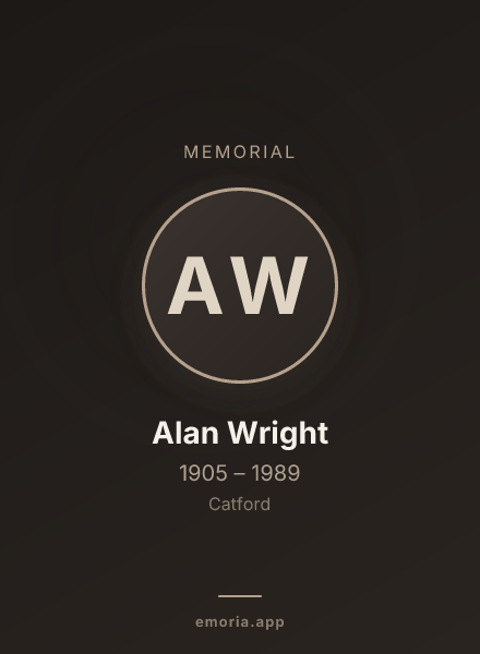 Memorial portrait of Alan Wright
