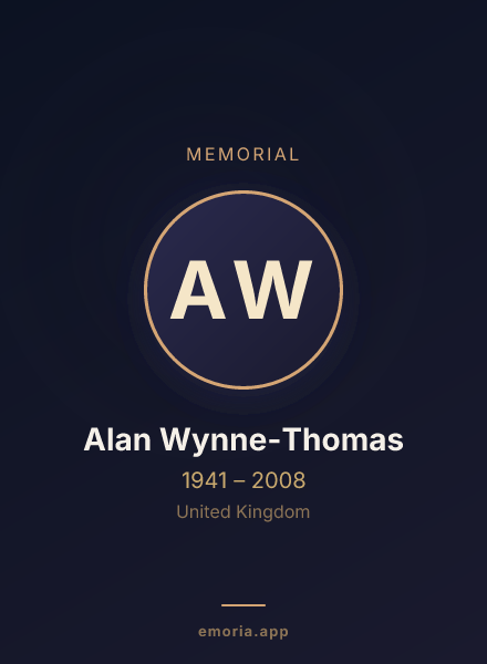 Memorial portrait of Alan Wynne-Thomas