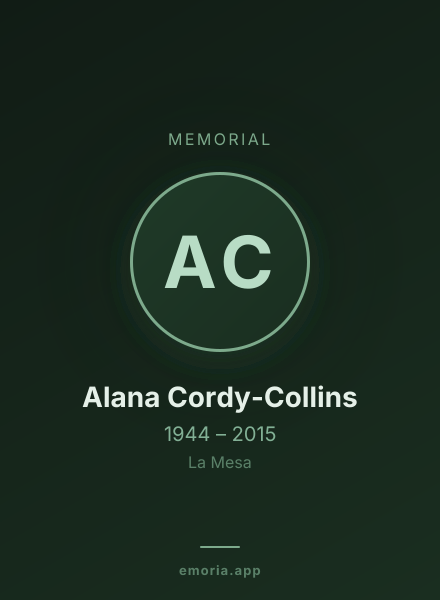 Memorial portrait of Alana Cordy-Collins