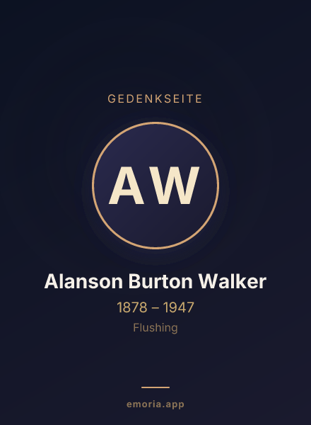 Gedenkportrait von Alanson Burton Walker