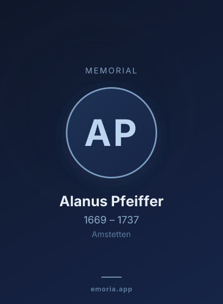 Memorial portrait of Alanus Pfeiffer