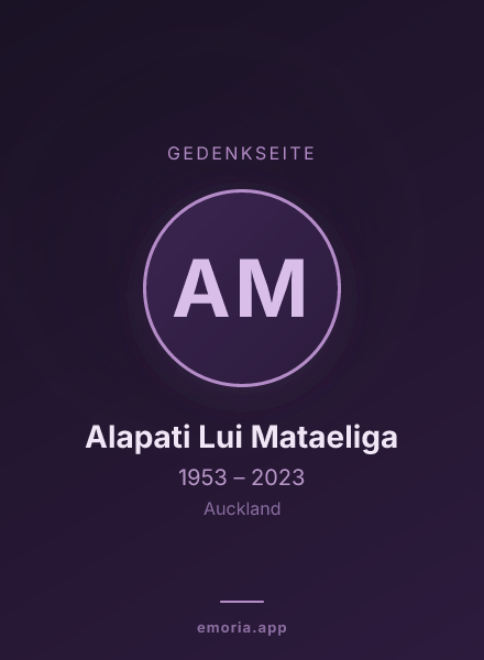 Gedenkportrait von Alapati Lui Mataeliga