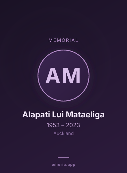 Memorial portrait of Alapati Lui Mataeliga