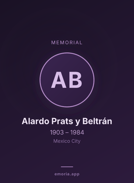 Memorial portrait of Alardo Prats y Beltrán