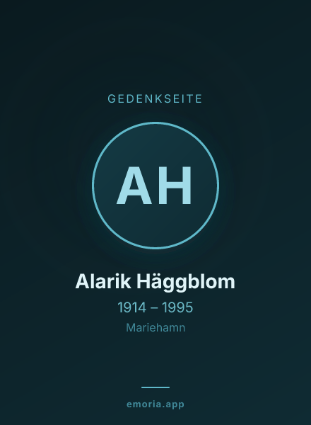 Gedenkportrait von Alarik Häggblom