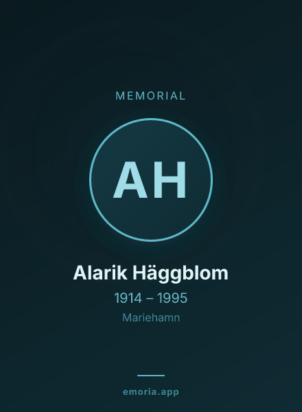 Memorial portrait of Alarik Häggblom
