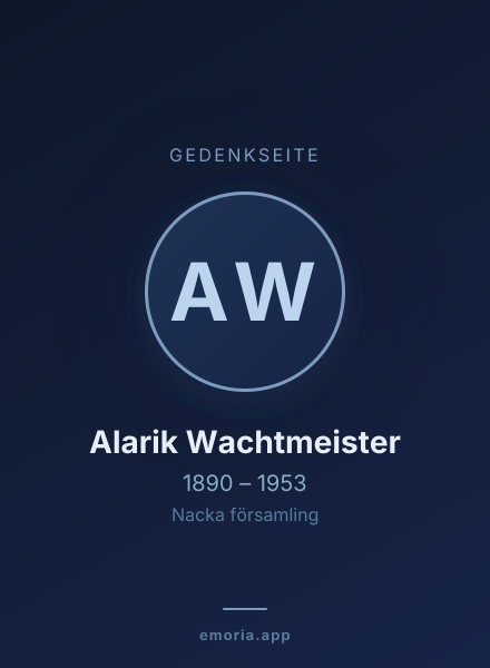 Gedenkportrait von Alarik Wachtmeister