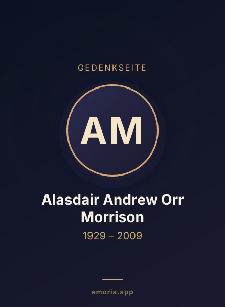Gedenkportrait von Alasdair Andrew Orr Morrison