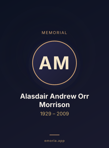 Memorial portrait of Alasdair Andrew Orr Morrison