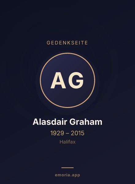 Gedenkportrait von Alasdair Graham