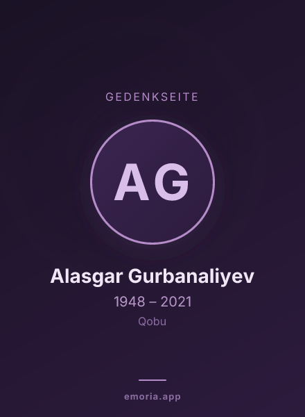Gedenkportrait von Alasgar Gurbanaliyev