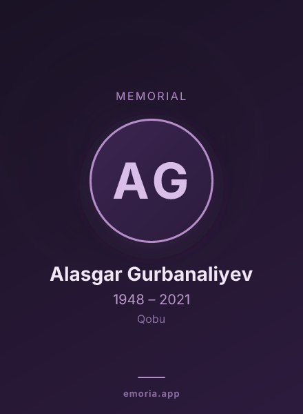 Memorial portrait of Alasgar Gurbanaliyev