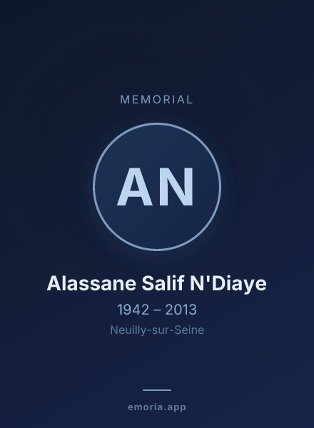 Memorial portrait of Alassane Salif N'Diaye
