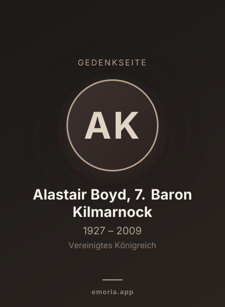 Gedenkportrait von Alastair Boyd, 7. Baron Kilmarnock
