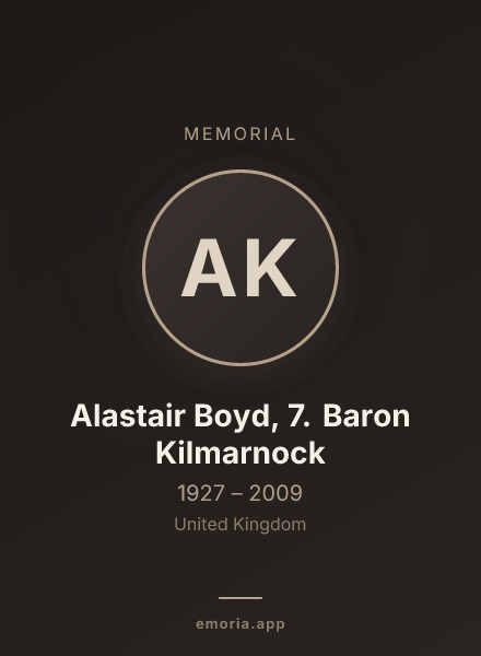 Memorial portrait of Alastair Boyd, 7. Baron Kilmarnock