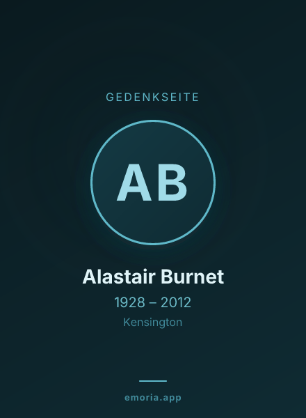 Gedenkportrait von Alastair Burnet