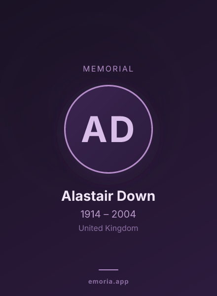 Memorial portrait of Alastair Down