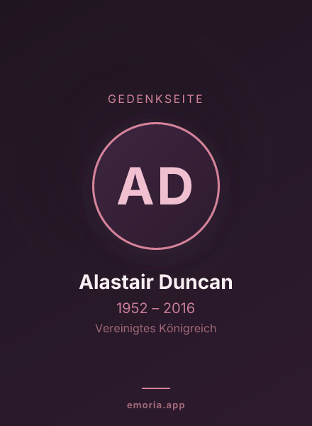 Gedenkportrait von Alastair Duncan