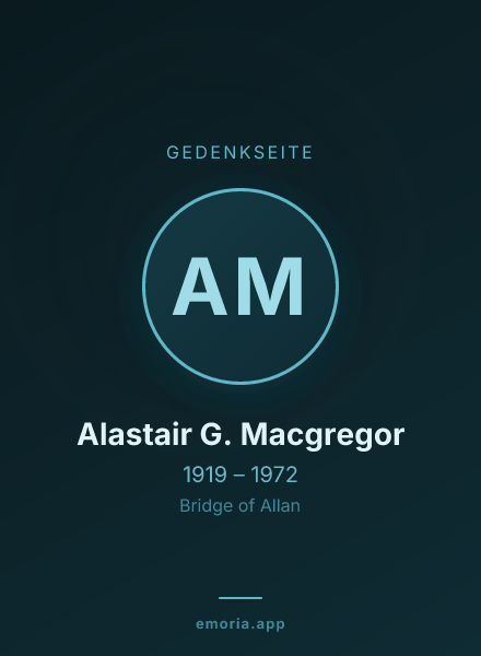 Gedenkportrait von Alastair G. Macgregor