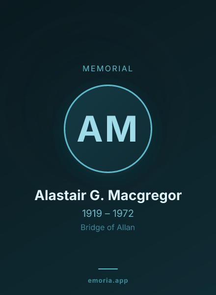 Memorial portrait of Alastair G. Macgregor