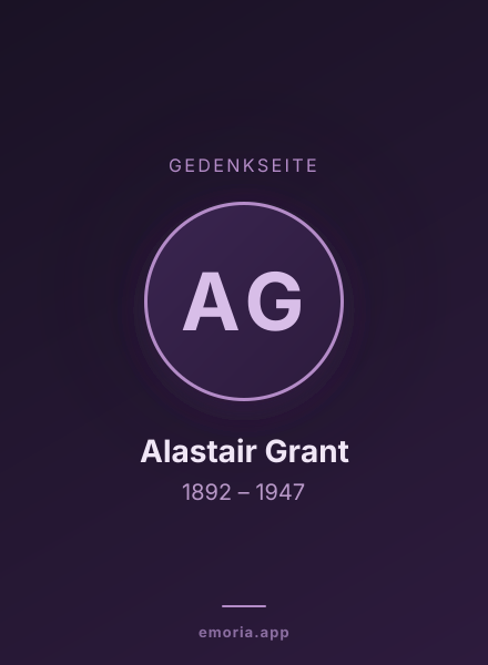 Gedenkportrait von Alastair Grant