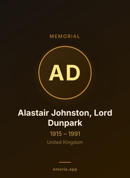 Memorial portrait of Alastair Johnston, Lord Dunpark