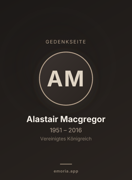 Gedenkportrait von Alastair Macgregor