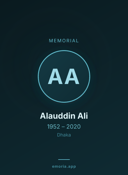 Memorial portrait of Alauddin Ali