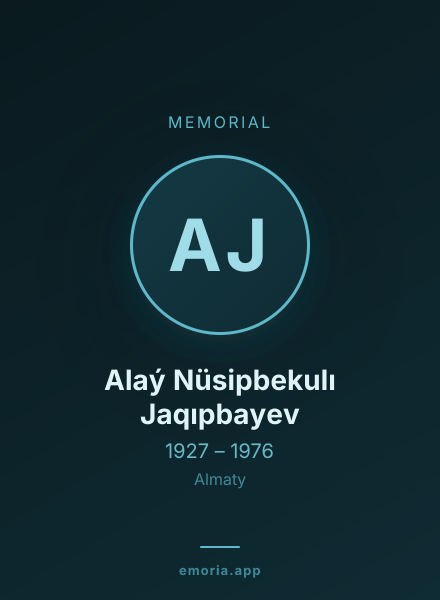 Memorial portrait of Alaý Nüsipbekulı Jaqıpbayev