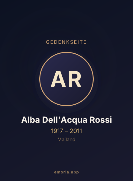 Gedenkportrait von Alba Dell'Acqua Rossi