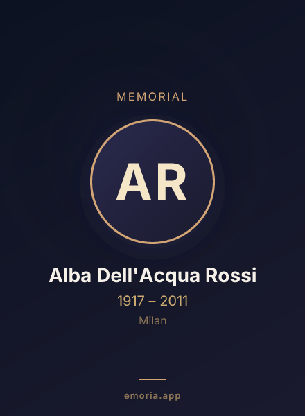 Memorial portrait of Alba Dell'Acqua Rossi