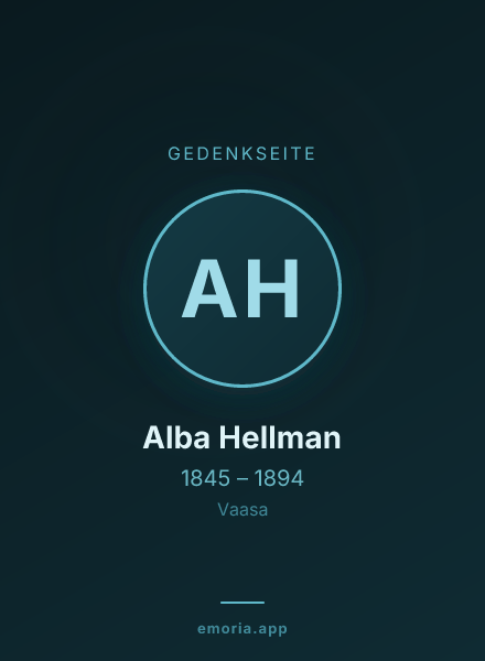 Gedenkportrait von Alba Hellman