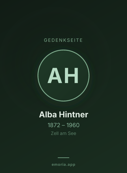 Gedenkportrait von Alba Hintner