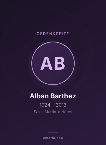 Gedenkportrait von Alban Barthez