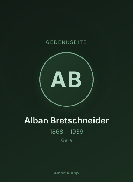 Gedenkportrait von Alban Bretschneider