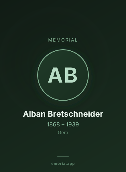 Memorial portrait of Alban Bretschneider