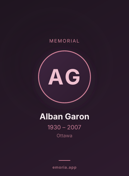 Memorial portrait of Alban Garon