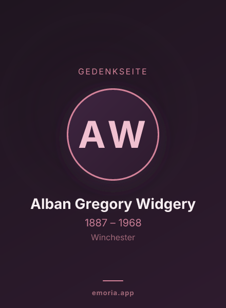 Gedenkportrait von Alban Gregory Widgery