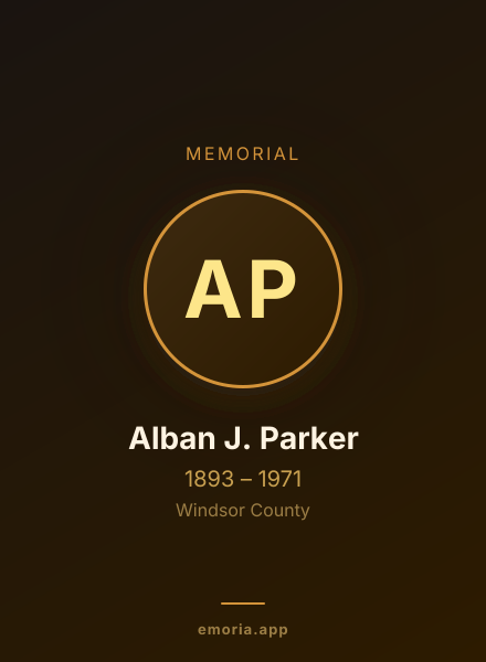 Memorial portrait of Alban J. Parker