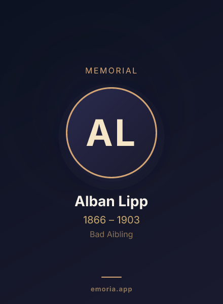 Memorial portrait of Alban Lipp