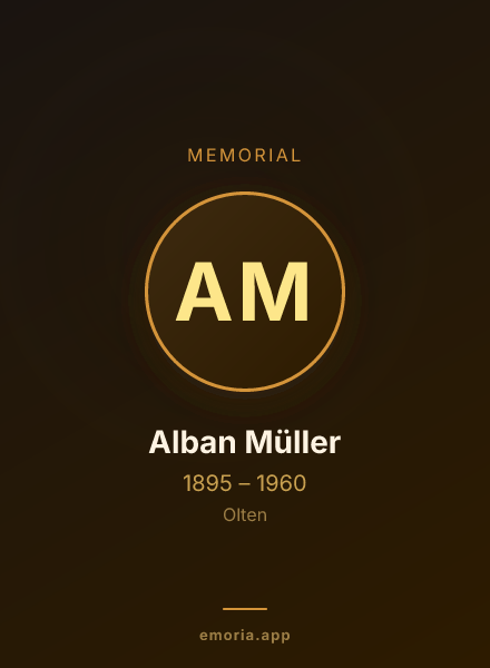 Memorial portrait of Alban Müller