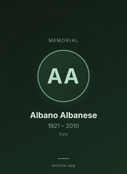 Memorial portrait of Albano Albanese