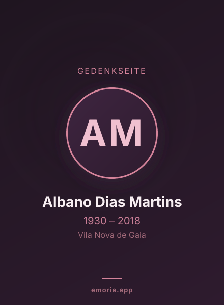 Gedenkportrait von Albano Dias Martins