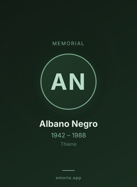 Memorial portrait of Albano Negro