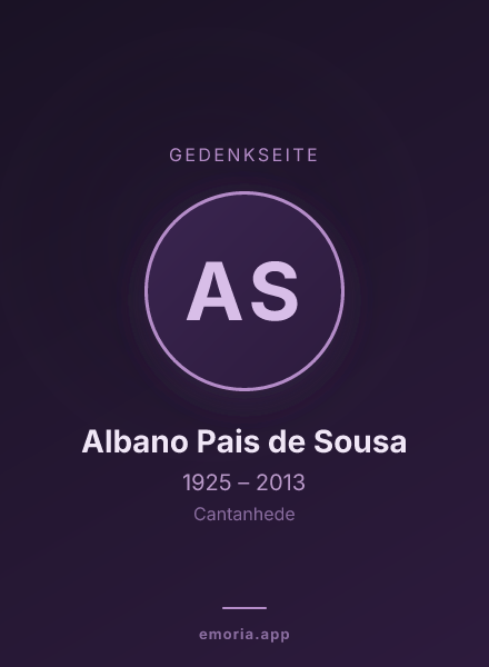 Gedenkportrait von Albano Pais de Sousa