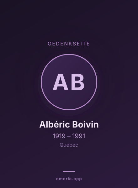 Gedenkportrait von Albéric Boivin