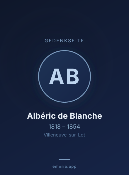 Gedenkportrait von Albéric de Blanche