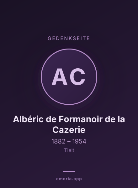 Gedenkportrait von Albéric de Formanoir de la Cazerie