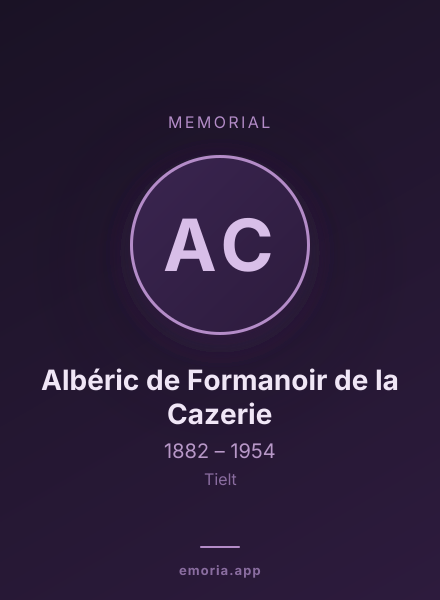 Memorial portrait of Albéric de Formanoir de la Cazerie