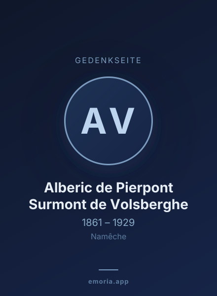 Gedenkportrait von Alberic de Pierpont Surmont de Volsberghe